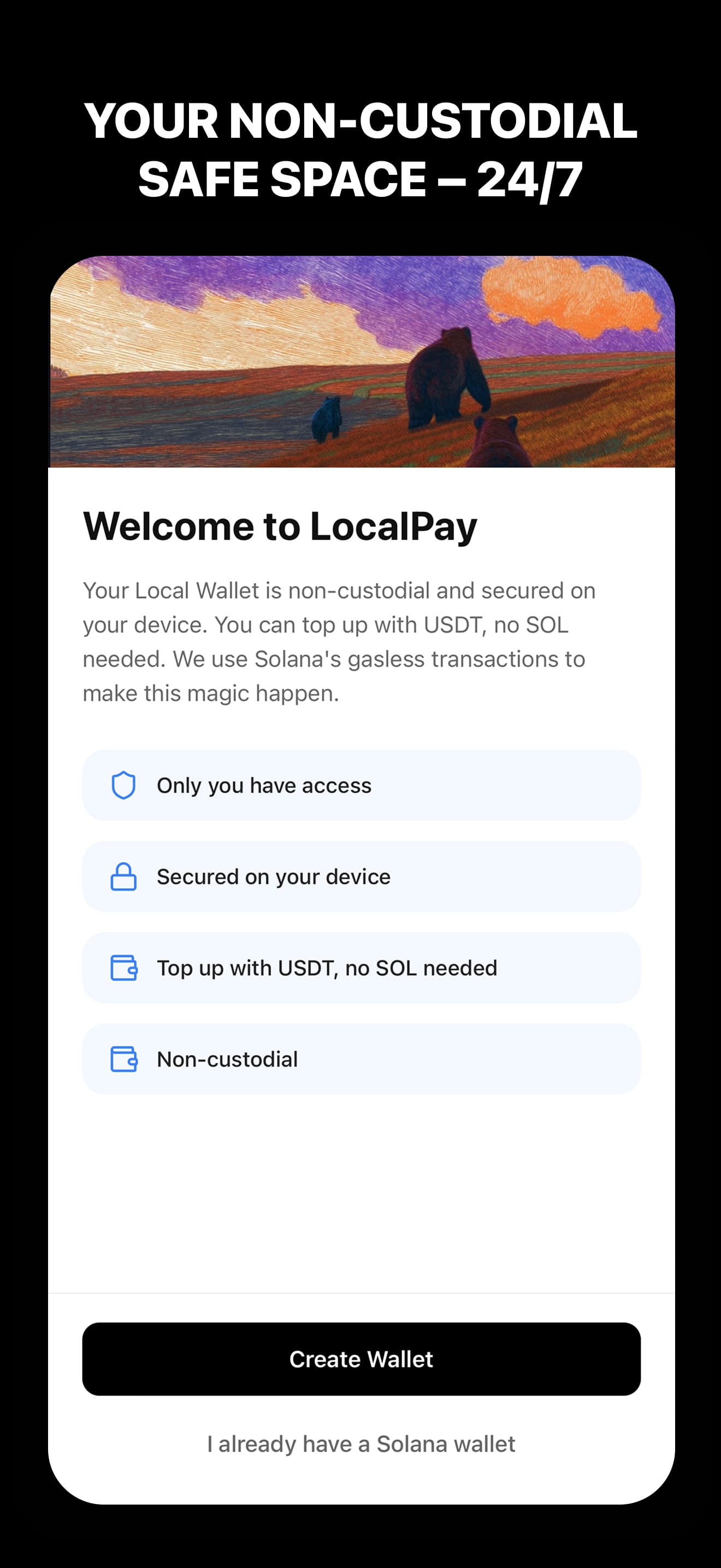 LocalPay App. Your safe space - 24/7